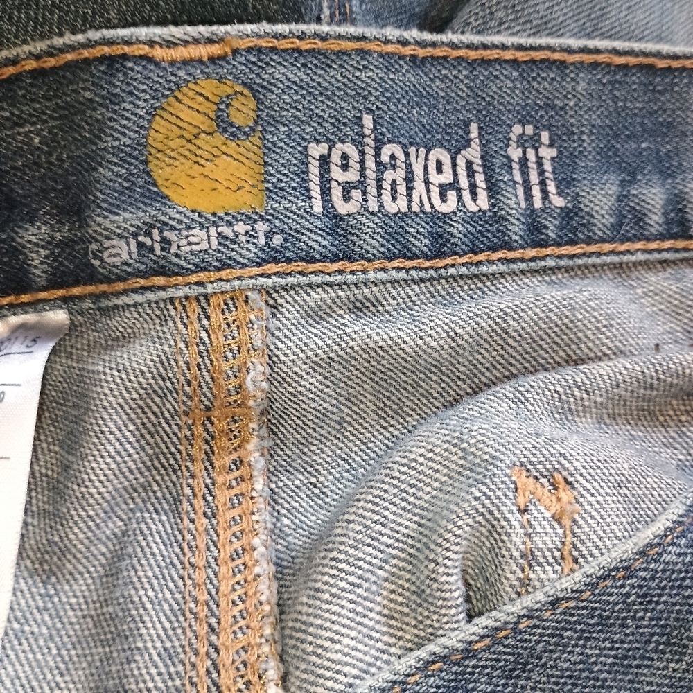 Vintage Carhartt Carpenter Jeans‎ 36x34 Relaxed Fit Workwear Distressed - Picture 12 of 15